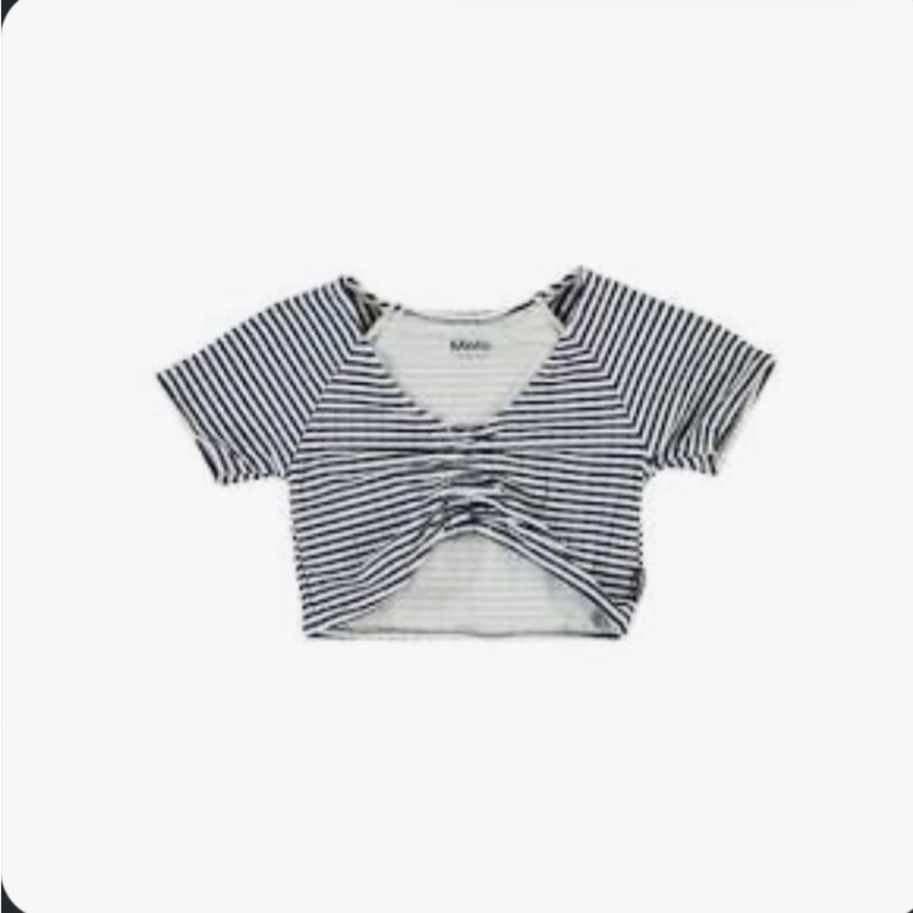 Molo Blue and White Striped Short Sleeve Tee